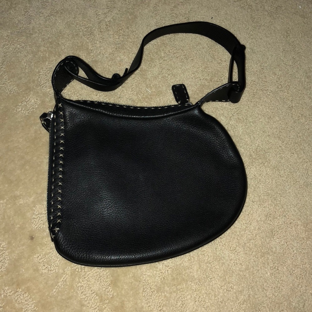 Fendi black bag with threading on the edges